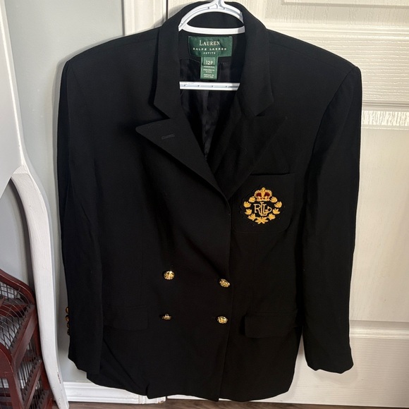 Vintage Lauren Ralph Lauren Black Blazer with Gold Buttons - Picture 2 of 10